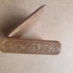 #165 Tobacco box with wood carving (gusle on the lid)
