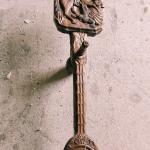 #107 Gusle with icons (St. George, St. John) made from plum wood