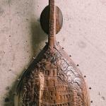 #107 Gusle with icons (St. George, St. John) made from plum wood